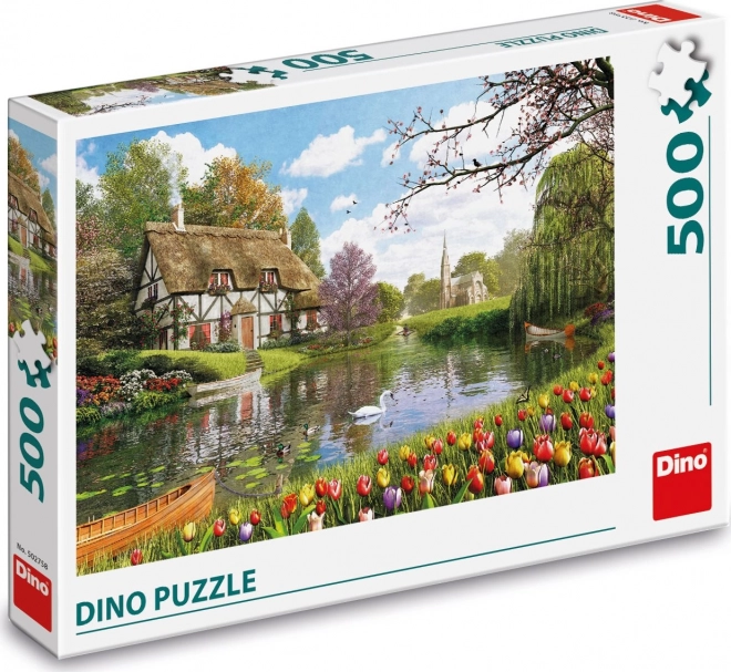 Puzzle Chata u vody 500 dílků