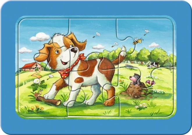 RAVENSBURGER Moje první puzzle Zvířecí kamarádi 3x6 dílků