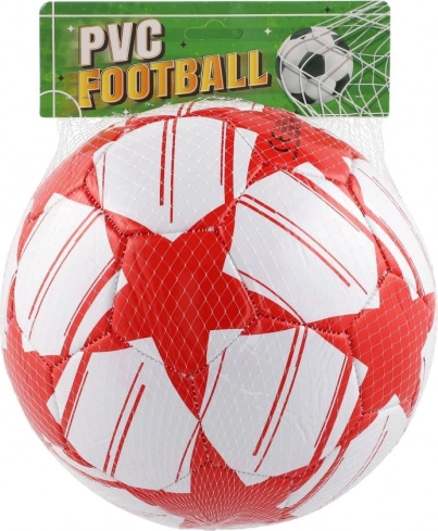 Fotbalový míč nafouknutý červenobílý 23 cm