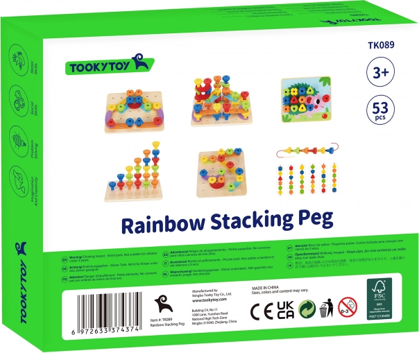 Tooky Toy víceúčelová tabule s barevnými šroubky pro učení tvarů