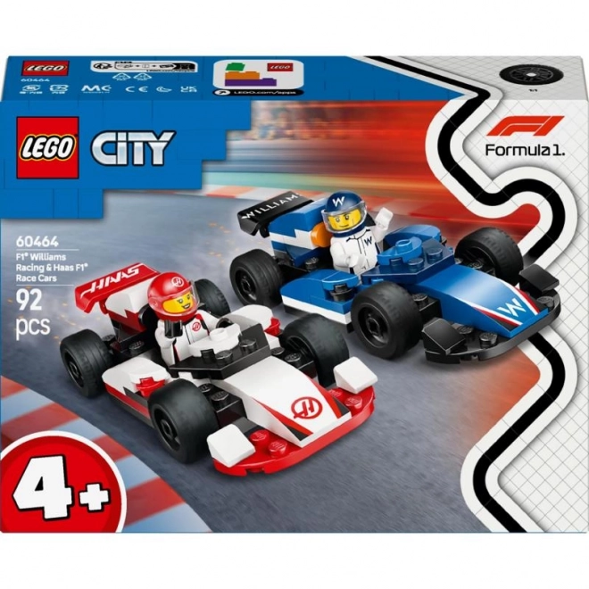 Lego klasik F1 závodní auta Williams Racing a Haas F1