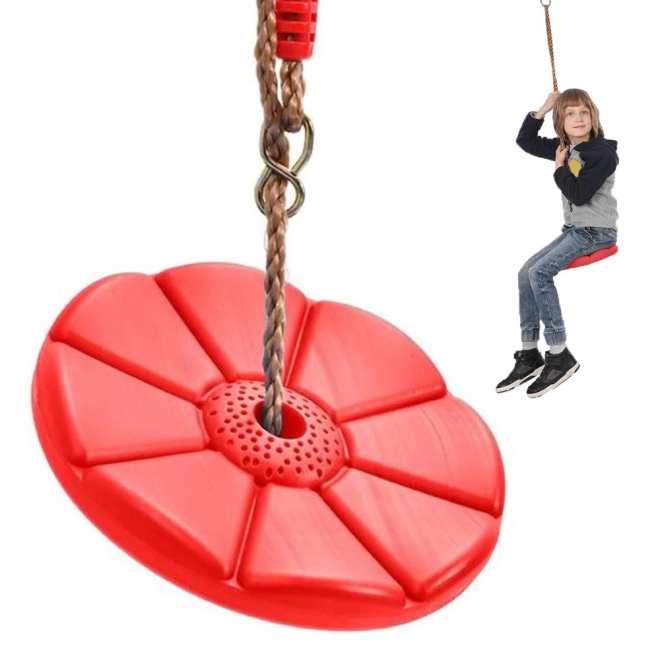 Dětská zahradní houpačka s květinovým sedákem