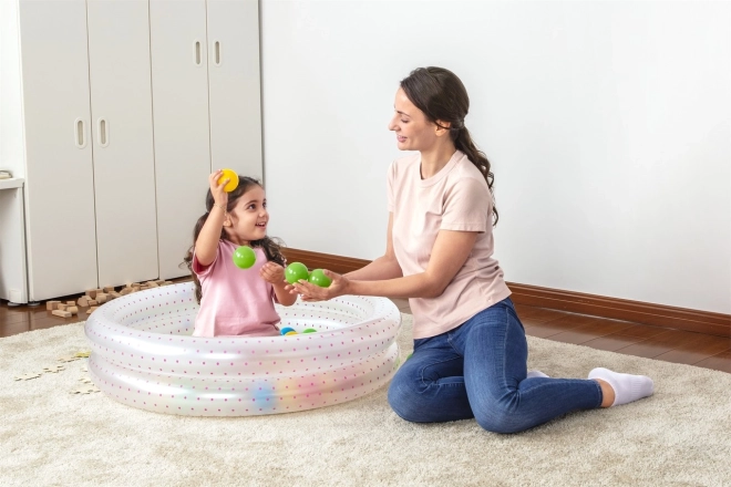 Nafukovací bazének s míčky 91 x 20 cm Bestway – S růžovými puntíky