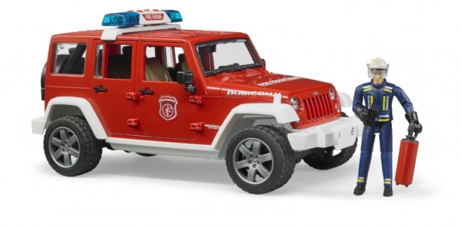 Červený požární Jeep Wrangler s figurkou a příslušenstvím