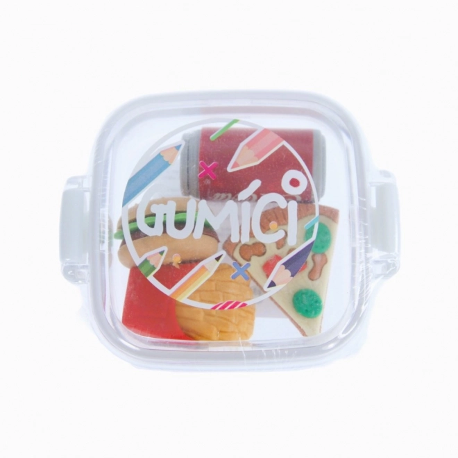 Gumové minigumy ve tvaru zvířat a produktů