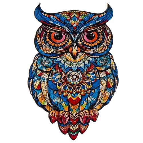 Dřevěné puzzle sova Kruzzel