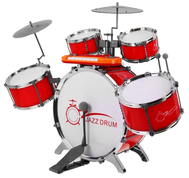 Hudební sada Percussion + Keyboard + Mikrofon + Zvuky a světla – Červená