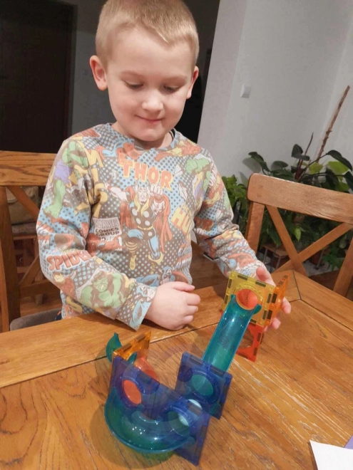 Woopie magnetická stavebnice svítící kuličková dráha 49 dílků