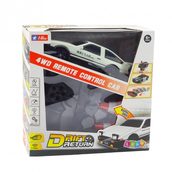Závodní auto na dálkové ovládání 4WD s vyměnitelnými koly bílé