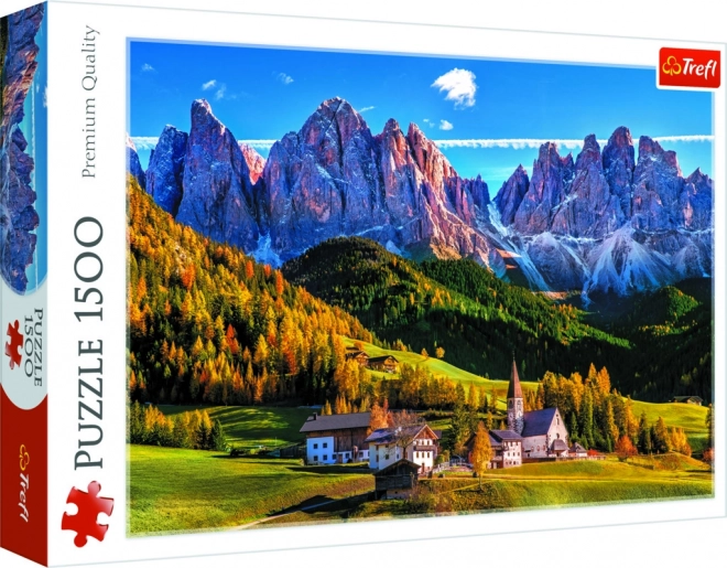 Puzzle Dolina Val di Funes Dolomity 1500 dílků