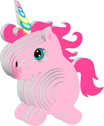 Roztomilý 3D růžový jednorožec