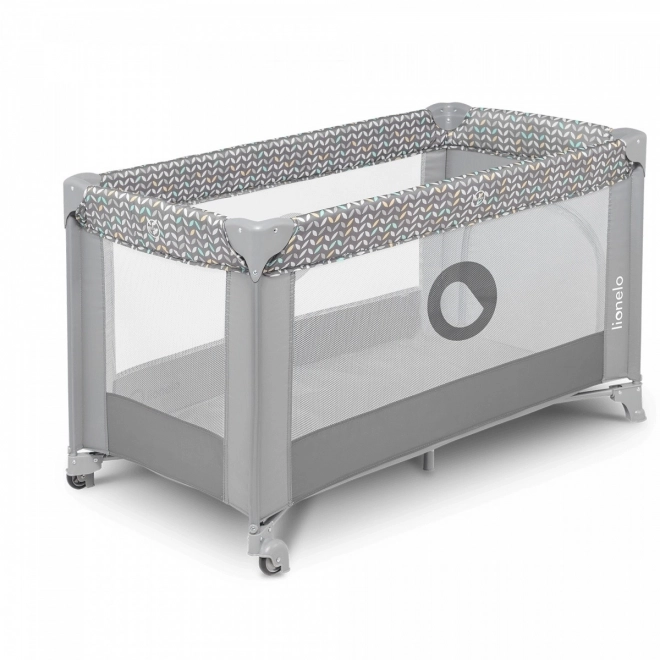 LIONELO Postýlka cestovní Stefi – Grey Concrete Multicolor