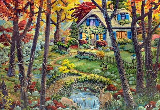 Dřevěné puzzle Chata v lese od WOODEN CITY