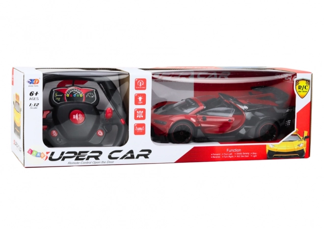 RC sportovní auto 1:12 otevírací dveře červené