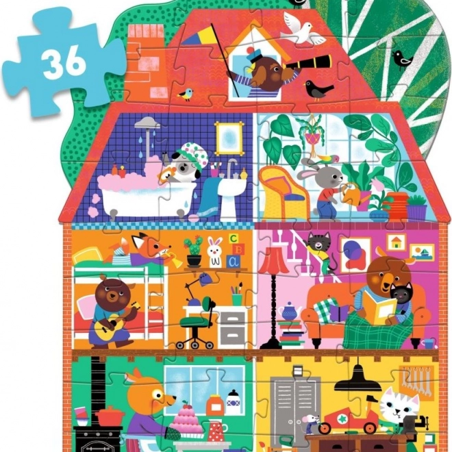 Podlahové obrysové puzzle Domeček 36 dílků