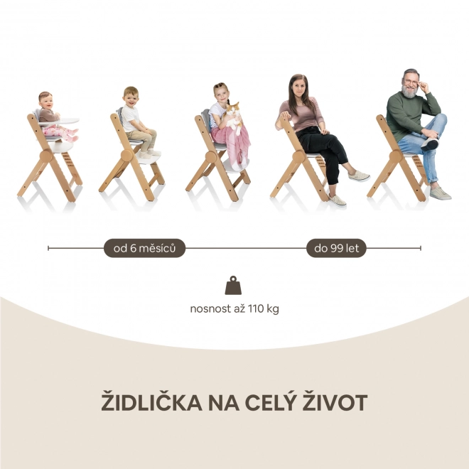Dřevěná jídelní židlička pro děti od Zopa, černá