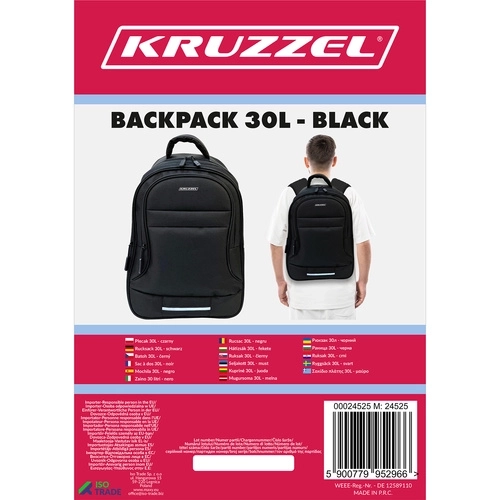 Batoh 30L - černý Kruzzel 24525