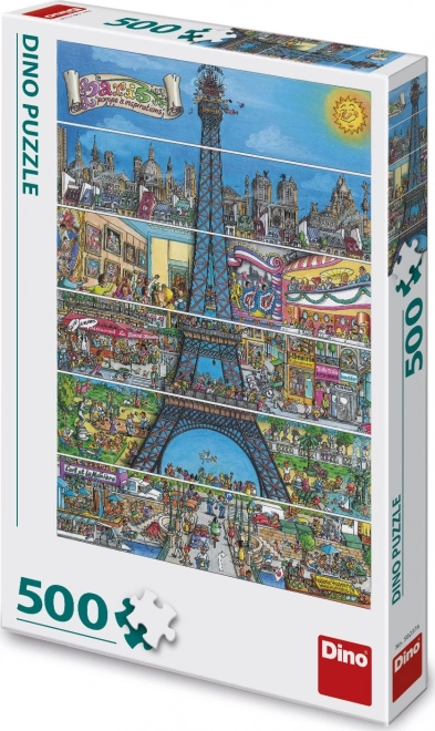 Puzzle Eiffelova věž 500 dílků kreslená