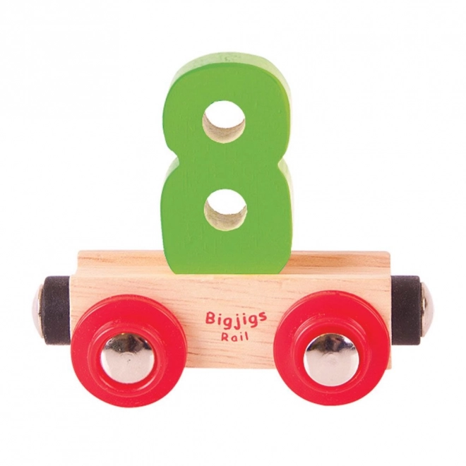 Bigjigs Rail Vagónek dřevěné vláčkodráhy - Číslo 8