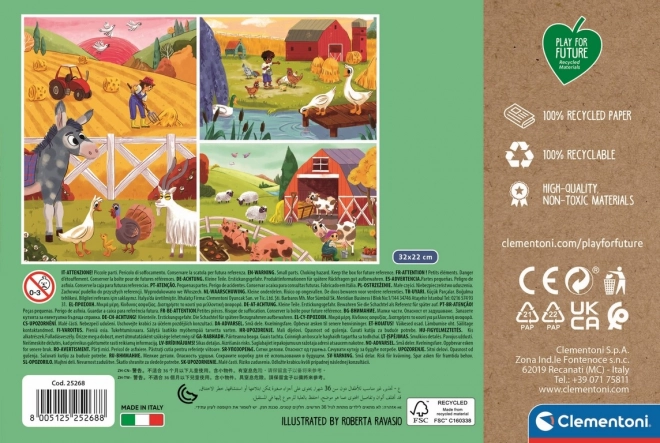 CLEMENTONI Play For Future Puzzle Zvířata na farmě 3x48 dílků