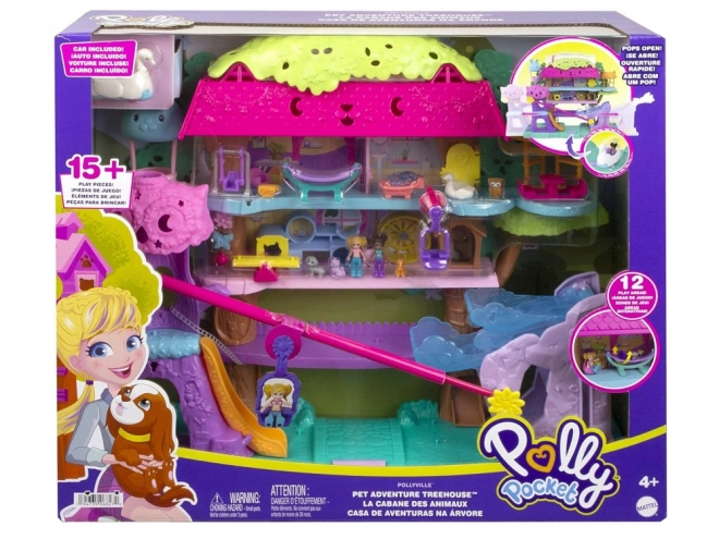 Polly Pocket Sada figurek Zvířecí dobrodružství Domeček na stromě