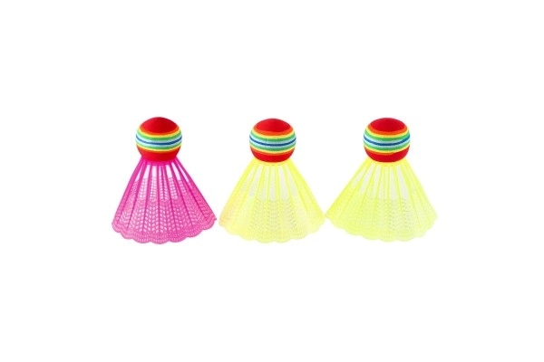 Badminton sada dětská kov/plast 2 pálky + 3 košíčky 2 barvy v síťce 23x45x6cm