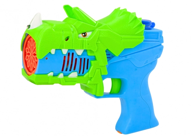 Pistole na mýdlové bubliny Dinosaurus modrá a zelená