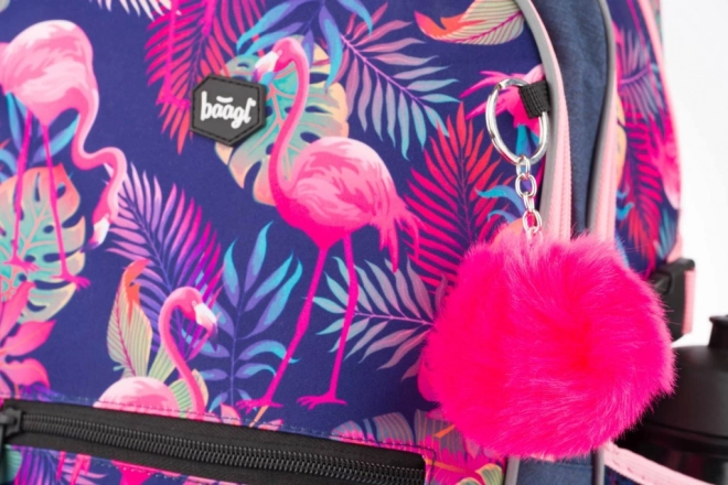 BAAGL Školní batoh Flamingo