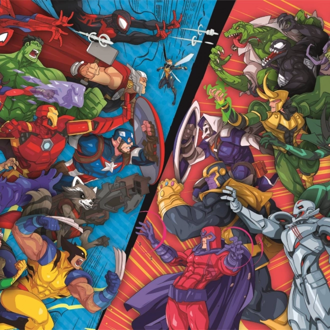 Clementoni Puzzle Marvel: Hrdinové vs. Padouši 104 dílků