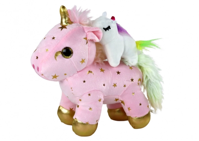 Jednorožec Plyšová ukolébavka Lullaby Pink With Stars Set