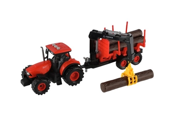 Traktor Zetor s vlekem a nakládacím ramenem