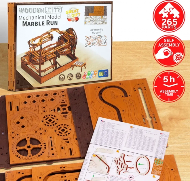Dřevěná kuličková dráha 3D puzzle