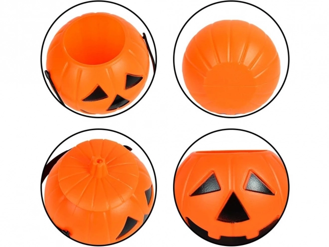 Halloweenský kbelík na cukroví v dýňovém designu