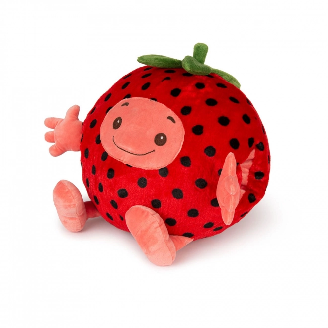 Cozy Noxxiez Jahodový hřejivý plyšový polštář 3 v 1