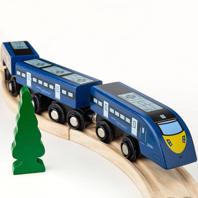 Rychlovlak dřevěný modrý Bigjigs Rail