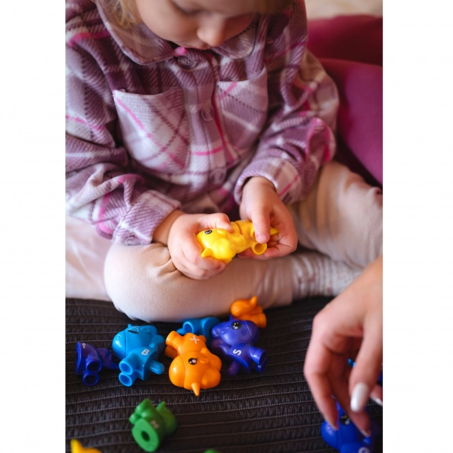 Montessori sada pro učení čísel a barev Jednorožci