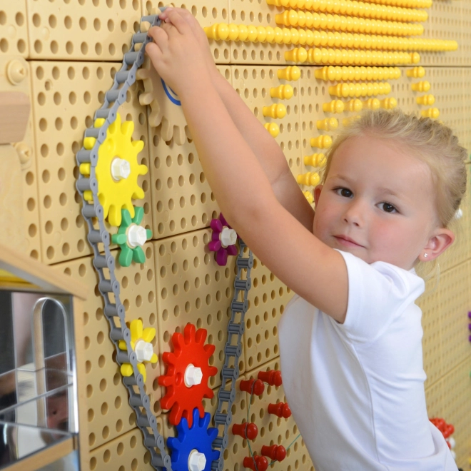 Masterkidz STEM Tabule s ozubenými koly a řetězem 39 dílů