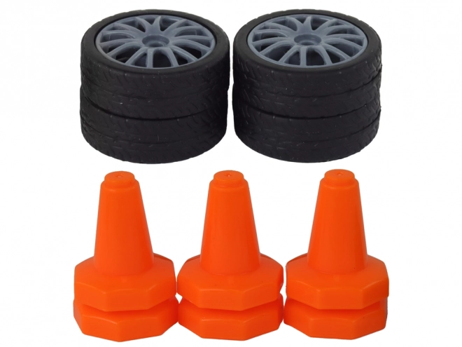 Dálkově ovládané sportovní auto R/C 1:24 vyměnitelná kola – šedé