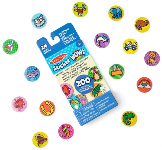 Mini zápisník se samolepkami s překvapením - doplněk ke knize Sticker WOW!