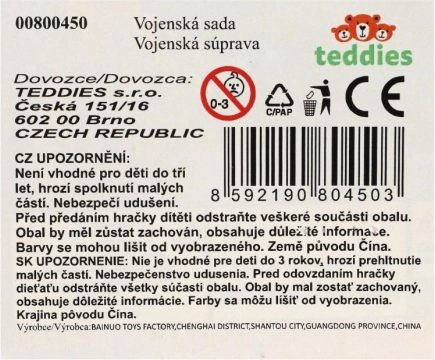 Vojenská sada plastových pistolí na setrvačník s doplňky