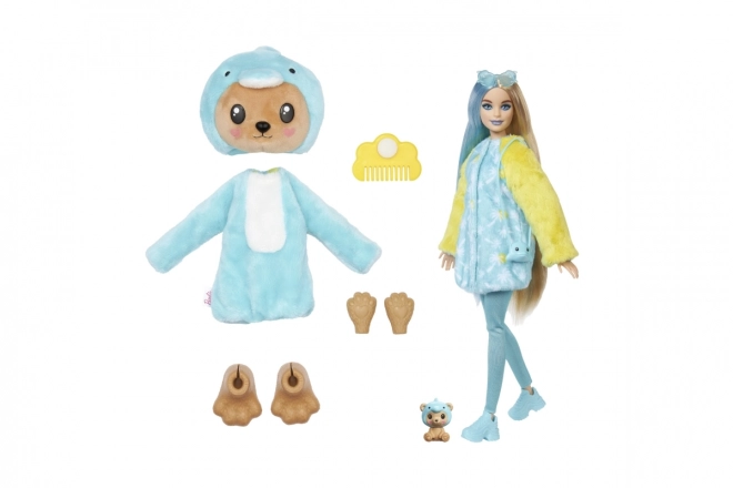 Panenka Barbie Cutie Reveal Teddy Bear Doll - Delfín