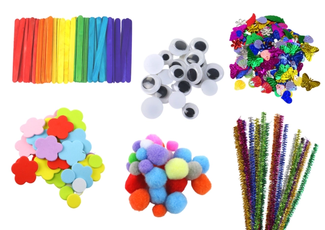 Rozmanité kreativní materiály