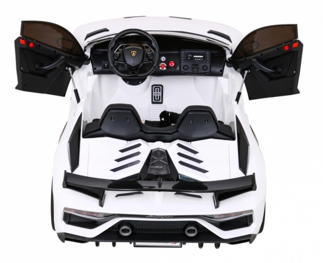 Lamborghini SVJ DRIFT pro 2 děti Bílá + funkce Drift + dálkové ovládání + MP3 LED + pomalý start