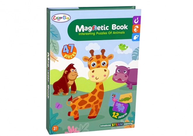 Magnetická kniha Puzzle Zvířata Puzzle Krokodýl Opice