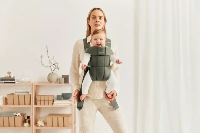 BABYBJORN MINI Tkané dětské nosítko, Tmavě zelená
