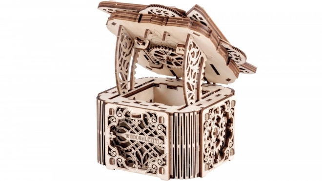 Dřevěný mechanický puzzle Tajemná schránka