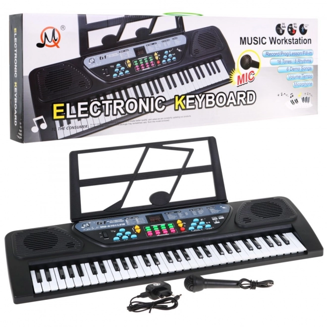 Dětský keyboard s výukovým režimem 5+ s mikrofonem a nahráváním