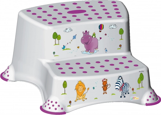 Dvojstupínek k WC a umyvadlu Hippo, bílý