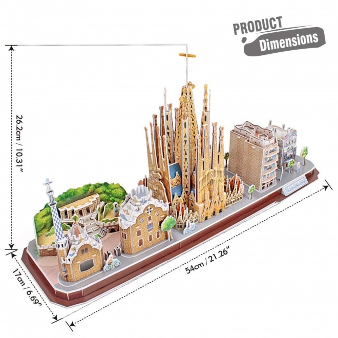 3D puzzle City Line Barcelona
