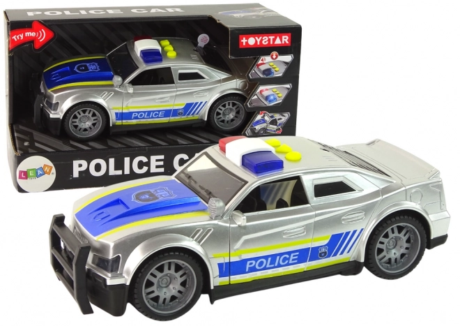Policejní auto 1:14 Světla Zvuk Stříbrná